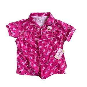 Juicy Couture Girls’ PJ Set – Size 6X, Hot Pink Logo Print, NWT